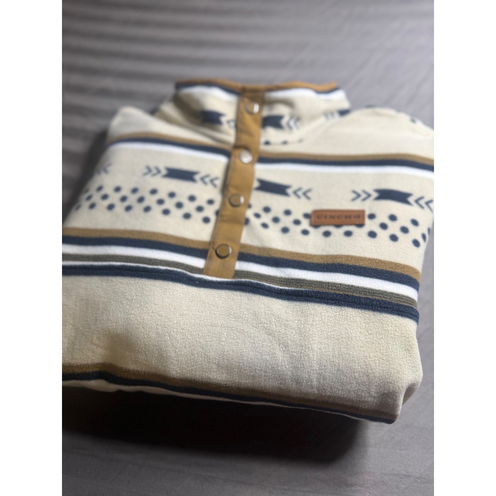 Cinch Mens XXL Polar Fleece Pullover Southwestern‎ Aztec Snap Mock Neck Nwt $110
